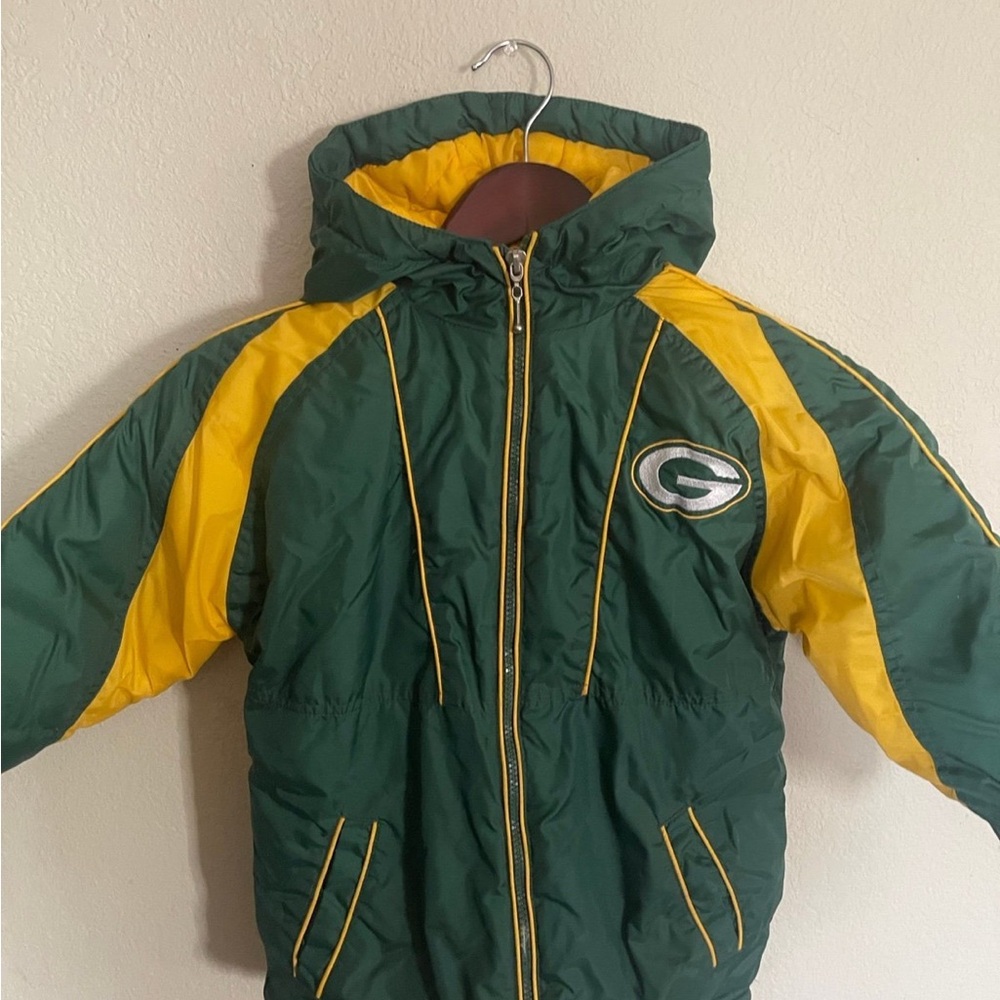 Kids Green Bay Packers Green and Yellow Jacket